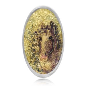Gold Horse Lapel Decor - Arion