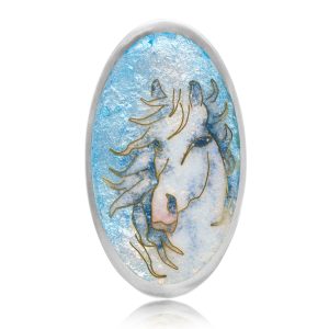 White Horse Lapel Decor - Celeste